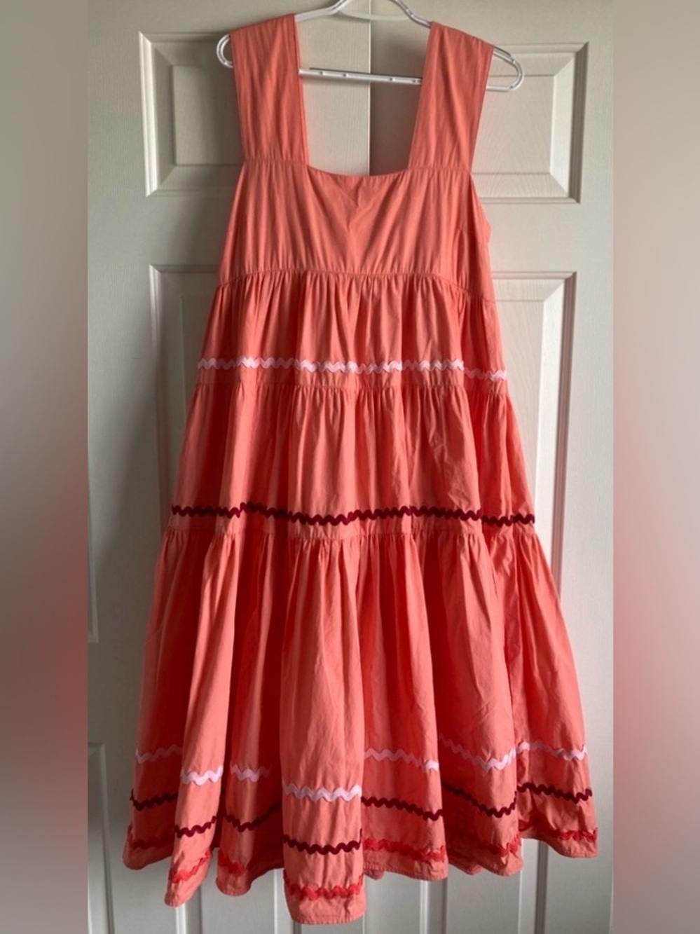 Anthropologie The Helena Square-Neck Tiered & Ribboned Midi Dress - Picture 3 of 17